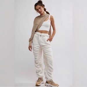 FP Movement by Free People Cream Fleece Joggers